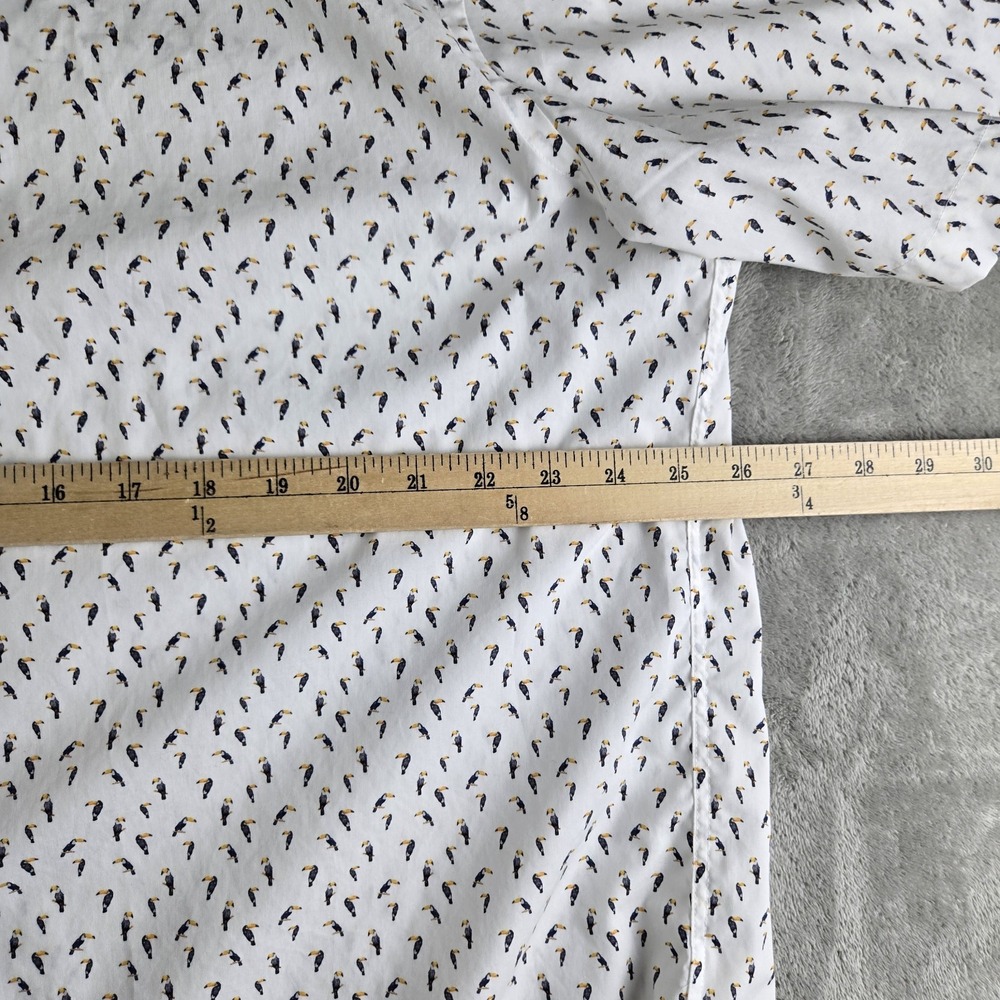 Pronto Uomo Shirt‎ Mens XXL White Toucan Print Short Sleeve Casual Vacation 3XL - Picture 3 of 12